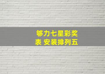 够力七星彩奖表 安装排列五